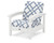 Trex Rockport Club Chair - TXC23 - Frame in Classic White with cusion in Trellis Sky Blue color - TXC23-CW-TSB Trex Rockport Club Chair - TXC23 - Frame in Classic White with cusion in Trellis Sky Blue color - TXC23-CW-TSB