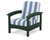Trex Rockport Club Chair - TXC23 - Frame in Rainforest Canopy with cusion in Cabana Stripe Sky Blue color - TXC23-RC-CSSB Trex Rockport Club Chair - TXC23 - Frame in Rainforest Canopy with cusion in Cabana Stripe Sky Blue color - TXC23-RC-CSSB