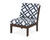 Trex Yacht Club Modular Armless Chair - TX4511C - Frame in Vintage Lantern with cusion in Trellis Marine Indigo color - TX4511C-VL-TMI Trex Yacht Club Modular Armless Chair - TX4511C - Frame in Vintage Lantern with cusion in Trellis Marine Indigo color - TX4511C-VL-TMI