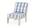Trex Yacht Club Modular Armless Chair - TX4511C - Frame in Sand Castle with cusion in Buffalo Plaid Sky Blue color - TX4511C-SC-BPSB Trex Yacht Club Modular Armless Chair - TX4511C - Frame in Sand Castle with cusion in Buffalo Plaid Sky Blue color - TX4511C-SC-BPSB