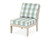 Trex Yacht Club Modular Armless Chair - TX4511C - Frame in Sand Castle with cusion in Buffalo Plaid Glacier Spa color - TX4511C-SC-BPGS Trex Yacht Club Modular Armless Chair - TX4511C - Frame in Sand Castle with cusion in Buffalo Plaid Glacier Spa color - TX4511C-SC-BPGS