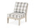 Trex Yacht Club Modular Armless Chair - TX4511C - Frame in Sand Castle with cusion in Buffalo Plaid Grey Mist color - TX4511C-SC-BPGM Trex Yacht Club Modular Armless Chair - TX4511C - Frame in Sand Castle with cusion in Buffalo Plaid Grey Mist color - TX4511C-SC-BPGM