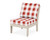 Trex Yacht Club Modular Armless Chair - TX4511C - Frame in Sand Castle with cusion in Buffalo Plaid Crimson color - TX4511C-SC-BPC Trex Yacht Club Modular Armless Chair - TX4511C - Frame in Sand Castle with cusion in Buffalo Plaid Crimson color - TX4511C-SC-BPC