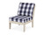 Trex Yacht Club Modular Armless Chair - TX4511C - Frame in Sand Castle with cusion in Buffalo Plaid Navy color - TX4511C-SC-BPN Trex Yacht Club Modular Armless Chair - TX4511C - Frame in Sand Castle with cusion in Buffalo Plaid Navy color - TX4511C-SC-BPN