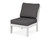 Trex Yacht Club Modular Armless Chair - TX4511C - Frame in Classic White with cusion in Ash Charcoal color - TX4511C-CW-AC Trex Yacht Club Modular Armless Chair - TX4511C - Frame in Classic White with cusion in Ash Charcoal color - TX4511C-CW-AC
