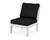 Trex Yacht Club Modular Armless Chair - TX4511C - Frame in Classic White with cusion in Midnight Linen color - TX4511C-CW-ML Trex Yacht Club Modular Armless Chair - TX4511C - Frame in Classic White with cusion in Midnight Linen color - TX4511C-CW-ML