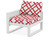 Trex Eastport Modular Left Arm Chair - TX4621LAF - Frame in Classic White with cusion in Trellis Crimson color - TX4621LAF-CW-TC Trex Eastport Modular Left Arm Chair - TX4621LAF - Frame in Classic White with cusion in Trellis Crimson color - TX4621LAF-CW-TC