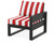 Trex Eastport Modular Right Arm Chair - TX4621RAF - Frame in Charcoal Black with cusion in Cabana Stripe Crimson color - TX4621RAF-CB-CSC Trex Eastport Modular Right Arm Chair - TX4621RAF - Frame in Charcoal Black with cusion in Cabana Stripe Crimson color - TX4621RAF-CB-CSC