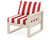 Trex Eastport Modular Right Arm Chair - TX4621RAF - Frame in Sand Castle with cusion in Cabana Stripe Crimson color - TX4621RAF-SC-CSC Trex Eastport Modular Right Arm Chair - TX4621RAF - Frame in Sand Castle with cusion in Cabana Stripe Crimson color - TX4621RAF-SC-CSC