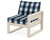 Trex Eastport Modular Right Arm Chair - TX4621RAF - Frame in Sand Castle with cusion in Buffalo Plaid Marine Indigo color - TX4621RAF-SC-BPMI Trex Eastport Modular Right Arm Chair - TX4621RAF - Frame in Sand Castle with cusion in Buffalo Plaid Marine Indigo color - TX4621RAF-SC-BPMI