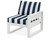 Trex Eastport Modular Right Arm Chair - TX4621RAF - Frame in Classic White with cusion in Cabana Stripe Marine Indigo color - TX4621RAF-CW-CSMI Trex Eastport Modular Right Arm Chair - TX4621RAF - Frame in Classic White with cusion in Cabana Stripe Marine Indigo color - TX4621RAF-CW-CSMI