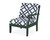 Trex Yacht Club Modular Right Arm Chair - TX4511RAF - Frame in Rainforest Canopy with cusion in Trellis Marine Indigo color - TX4511RAF-RC-TMI Trex Yacht Club Modular Right Arm Chair - TX4511RAF - Frame in Rainforest Canopy with cusion in Trellis Marine Indigo color - TX4511RAF-RC-TMI