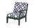 Trex Yacht Club Modular Right Arm Chair - TX4511RAF - Frame in Rainforest Canopy with cusion in Trellis Navy color - TX4511RAF-RC-TN Trex Yacht Club Modular Right Arm Chair - TX4511RAF - Frame in Rainforest Canopy with cusion in Trellis Navy color - TX4511RAF-RC-TN