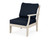 Trex Yacht Club Modular Right Arm Chair - TX4511RAF - Frame in Sand Castle with cusion in Marine Indigo color - TX4511RAF-SC-MI Trex Yacht Club Modular Right Arm Chair - TX4511RAF - Frame in Sand Castle with cusion in Marine Indigo color - TX4511RAF-SC-MI