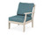 Trex Yacht Club Modular Right Arm Chair - TX4511RAF - Frame in Sand Castle with cusion in Ocean Teal color - TX4511RAF-SC-OT Trex Yacht Club Modular Right Arm Chair - TX4511RAF - Frame in Sand Castle with cusion in Ocean Teal color - TX4511RAF-SC-OT