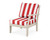 Trex Yacht Club Modular Right Arm Chair - TX4511RAF - Frame in Sand Castle with cusion in Cabana Stripe Crimson color - TX4511RAF-SC-CSC Trex Yacht Club Modular Right Arm Chair - TX4511RAF - Frame in Sand Castle with cusion in Cabana Stripe Crimson color - TX4511RAF-SC-CSC