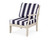 Trex Yacht Club Modular Right Arm Chair - TX4511RAF - Frame in Sand Castle with cusion in Cabana Stripe Navy color - TX4511RAF-SC-CSN Trex Yacht Club Modular Right Arm Chair - TX4511RAF - Frame in Sand Castle with cusion in Cabana Stripe Navy color - TX4511RAF-SC-CSN