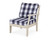 Trex Yacht Club Modular Right Arm Chair - TX4511RAF - Frame in Sand Castle with cusion in Buffalo Plaid Navy color - TX4511RAF-SC-BPN Trex Yacht Club Modular Right Arm Chair - TX4511RAF - Frame in Sand Castle with cusion in Buffalo Plaid Navy color - TX4511RAF-SC-BPN