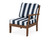 Trex Yacht Club Modular Right Arm Chair - TX4511RAF - Frame in Tree House with cusion in Cabana Stripe Marine Indigo color - TX4511RAF-TH-CSMI Trex Yacht Club Modular Right Arm Chair - TX4511RAF - Frame in Tree House with cusion in Cabana Stripe Marine Indigo color - TX4511RAF-TH-CSMI