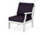 Trex Yacht Club Modular Right Arm Chair - TX4511RAF - Frame in Classic White with cusion in Navy Linen color - TX4511RAF-CW-NL-1 Trex Yacht Club Modular Right Arm Chair - TX4511RAF - Frame in Classic White with cusion in Navy Linen color - TX4511RAF-CW-NL-1