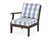 Trex Yacht Club Modular Left Arm Chair - TX4511LAF - Frame in Vintage Lantern with cusion in Buffalo Plaid Sky Blue color - TX4511LAF-VL-BPSB Trex Yacht Club Modular Left Arm Chair - TX4511LAF - Frame in Vintage Lantern with cusion in Buffalo Plaid Sky Blue color - TX4511LAF-VL-BPSB