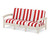 Trex Rockport Club Sofa - TXC71 - Frame in Sand Castle with cusion in Cabana Stripe Crimson color - TXC71-SC-CSC Trex Rockport Club Sofa - TXC71 - Frame in Sand Castle with cusion in Cabana Stripe Crimson color - TXC71-SC-CSC