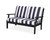 Trex Yacht Club Deep Seating Loveseat - TX4512 - Frame in Charcoal Black with cusion in Cabana Stripe Navy color - TX4512-CB-CSN