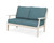 Trex Yacht Club Deep Seating Loveseat - TX4512 - Frame in Sand Castle with cusion in Ocean Teal color - TX4512-SC-OT