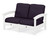 Trex Rockport Club Loveseat - TXC47 - Frame in Classic White with cusion in Navy Linen color - TXC47-CW-NL-1 Trex Rockport Club Loveseat - TXC47 - Frame in Classic White with cusion in Navy Linen color - TXC47-CW-NL-1