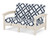 Trex Rockport Club Loveseat - TXC47 - Frame in Sand Castle with cusion in Trellis Marine Indigo color - TXC47-SC-TMI Trex Rockport Club Loveseat - TXC47 - Frame in Sand Castle with cusion in Trellis Marine Indigo color - TXC47-SC-TMI