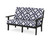 Trex Cape Cod Deep Seating Loveseat - TX4432 - Frame in Charcoal Black with cusion in Trellis Navy color - TX4432-CB-TN