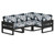 Trex Eastport 4-Piece Sectional - TXS783-2 - Frame in Charcoal Black with cusion in Leaf Marine Indigo color - TXS783-2-CB-LMI
