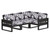 Trex Eastport 4-Piece Sectional - TXS783-2 - Frame in Charcoal Black with cusion in Leaf Navy color - TXS783-2-CB-LN