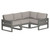 Trex Eastport 4-Piece Sectional - TXS783-2 - Frame in Stepping Stone with cusion in Weathered Tweed color - TXS783-2-SS-WT