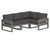 Trex Eastport 4-Piece Sectional - TXS783-2 - Frame in Stepping Stone with cusion in Ash Charcoal color - TXS783-2-SS-AC