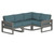Trex Eastport 4-Piece Sectional - TXS783-2 - Frame in Stepping Stone with cusion in Ocean Teal color - TXS783-2-SS-OT