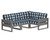 Trex Eastport 4-Piece Sectional - TXS783-2 - Frame in Stepping Stone with cusion in Buffalo Plaid Marine Indigo color - TXS783-2-SS-BPMI