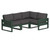 Trex Eastport 4-Piece Sectional - TXS783-2 - Frame in Rainforest Canopy with cusion in Ash Charcoal color - TXS783-2-RC-AC