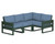 Trex Eastport 4-Piece Sectional - TXS783-2 - Frame in Rainforest Canopy with cusion in Sky Blue color - TXS783-2-RC-SB-1
