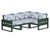 Trex Eastport 4-Piece Sectional - TXS783-2 - Frame in Rainforest Canopy with cusion in Leaf Sky Blue color - TXS783-2-RC-LSB