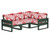 Trex Eastport 4-Piece Sectional - TXS783-2 - Frame in Rainforest Canopy with cusion in Leaf Crimson color - TXS783-2-RC-LC