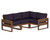 Trex Eastport 4-Piece Sectional - TXS783-2 - Frame in Tree House with cusion in Navy Linen color - TXS783-2-TH-NL-1