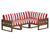 Trex Eastport 4-Piece Sectional - TXS783-2 - Frame in Tree House with cusion in Cabana Stripe Crimson color - TXS783-2-TH-CSC