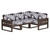 Trex Eastport 4-Piece Sectional - TXS783-2 - Frame in Vintage Lantern with cusion in Leaf Navy color - TXS783-2-VL-LN