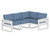 Trex Eastport 4-Piece Sectional - TXS783-2 - Frame in Classic White with cusion in Sky Blue color - TXS783-2-CW-SB-1