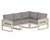 Trex Eastport 4-Piece Sectional - TXS783-2 - Frame in Sand Castle with cusion in Grey Mist color - TXS783-2-SC-GM