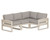 Trex Eastport 4-Piece Sectional - TXS783-2 - Frame in Sand Castle with cusion in Weathered Tweed color - TXS783-2-SC-WT