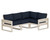 Trex Eastport 4-Piece Sectional - TXS783-2 - Frame in Sand Castle with cusion in Marine Indigo color - TXS783-2-SC-MI