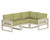 Trex Eastport 4-Piece Sectional - TXS783-2 - Frame in Sand Castle with cusion in Chartreuse Boucle color - TXS783-2-SC-CB
