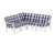 Trex Yacht Club Modular 5-Piece Deep Seating Set - TXS823-2 - Frame in Classic White with cusion in Buffalo Plaid Navy color - TXS823-2-CW-BPN